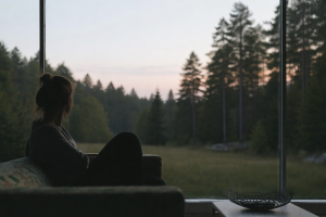 contemplating the twilight forest view